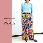 セミワイドパンツ/フリーサイズ/アフリカンプリント(sw-14)