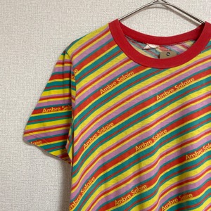 ユーロ　Ambre Solaire マルチカラーボーダーTシャツ