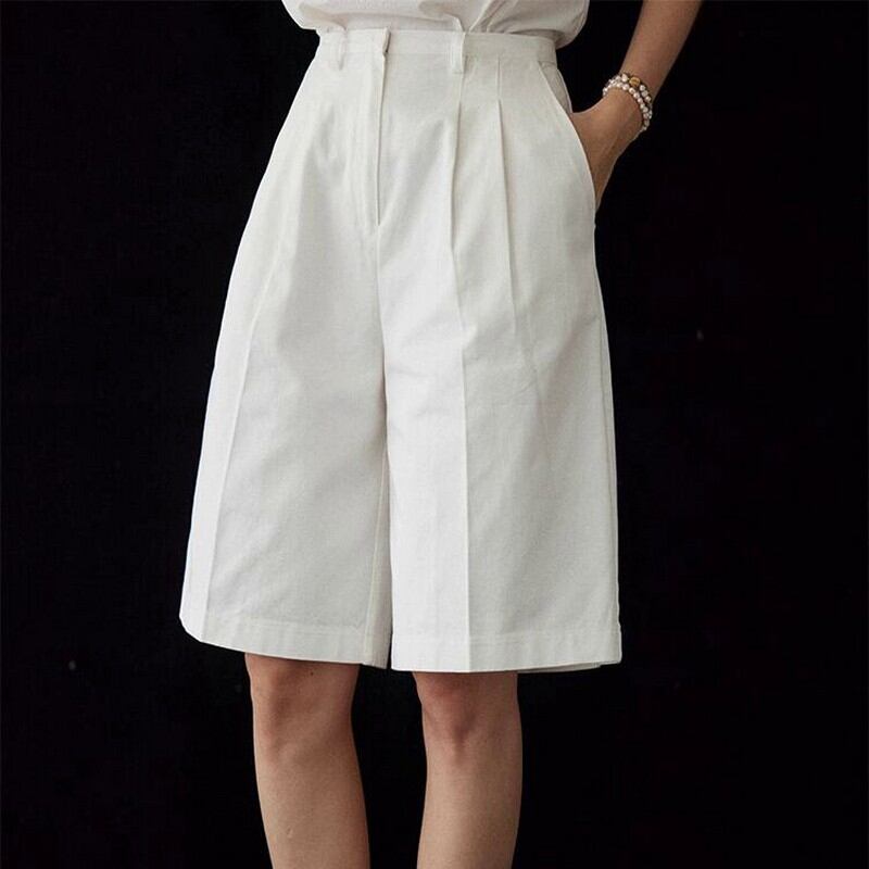 straight high waist shorts W00412