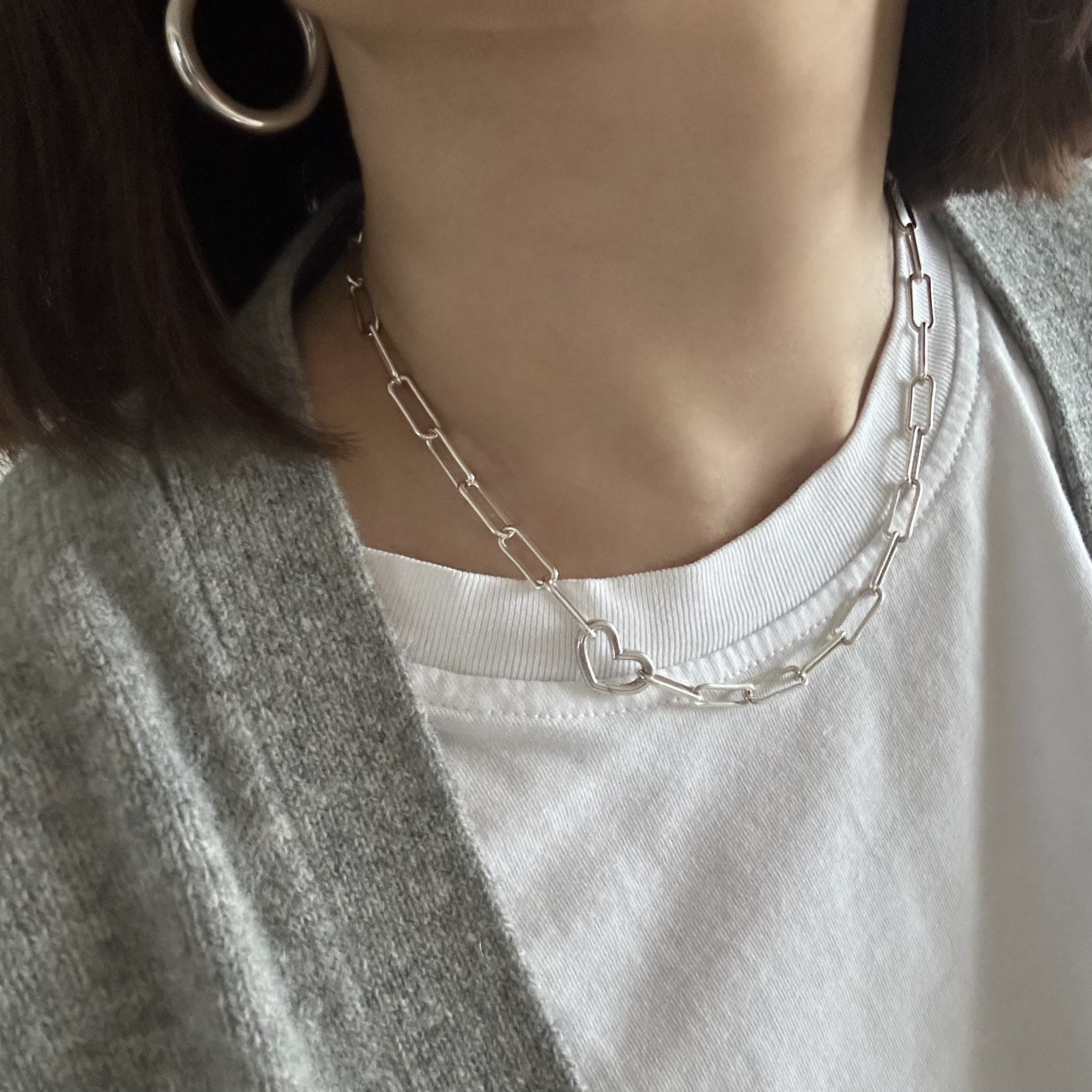 Heart chain necklace ◇ NS230020
