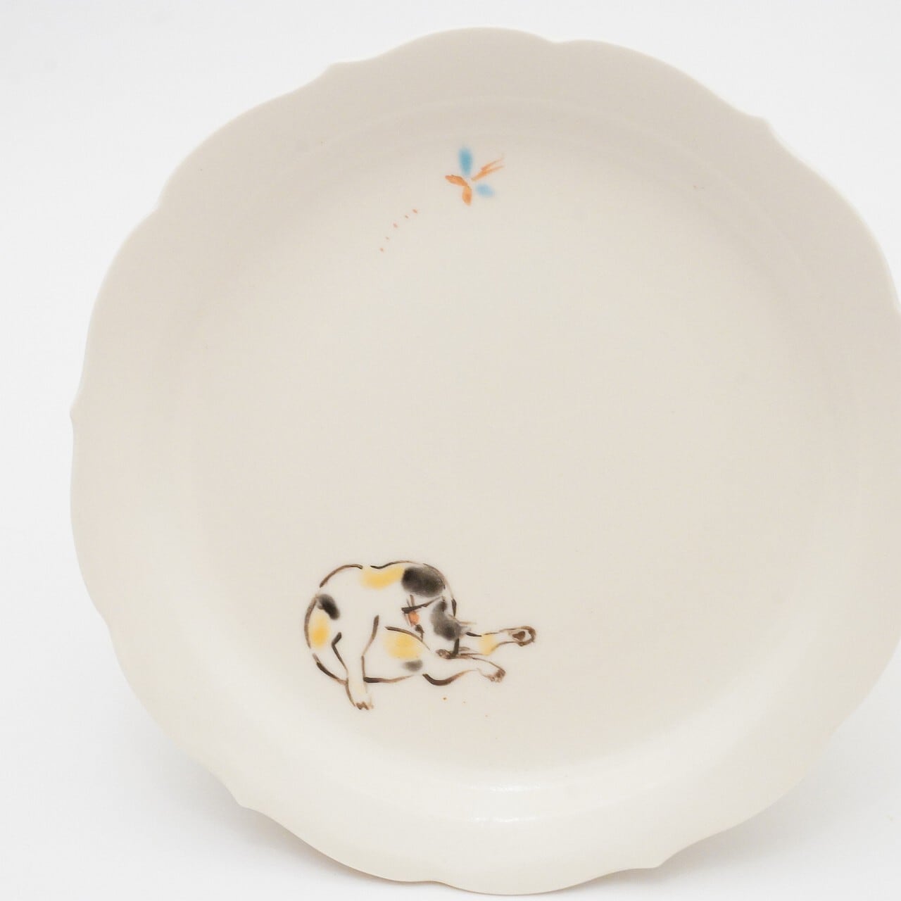陶彩工房Canoe】4寸輪花皿 歌川国芳 猫 9 | ろにせら ギャラリーと雑貨