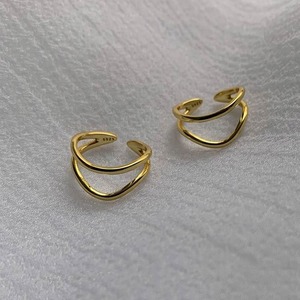 Double curve silver ring＊M-155