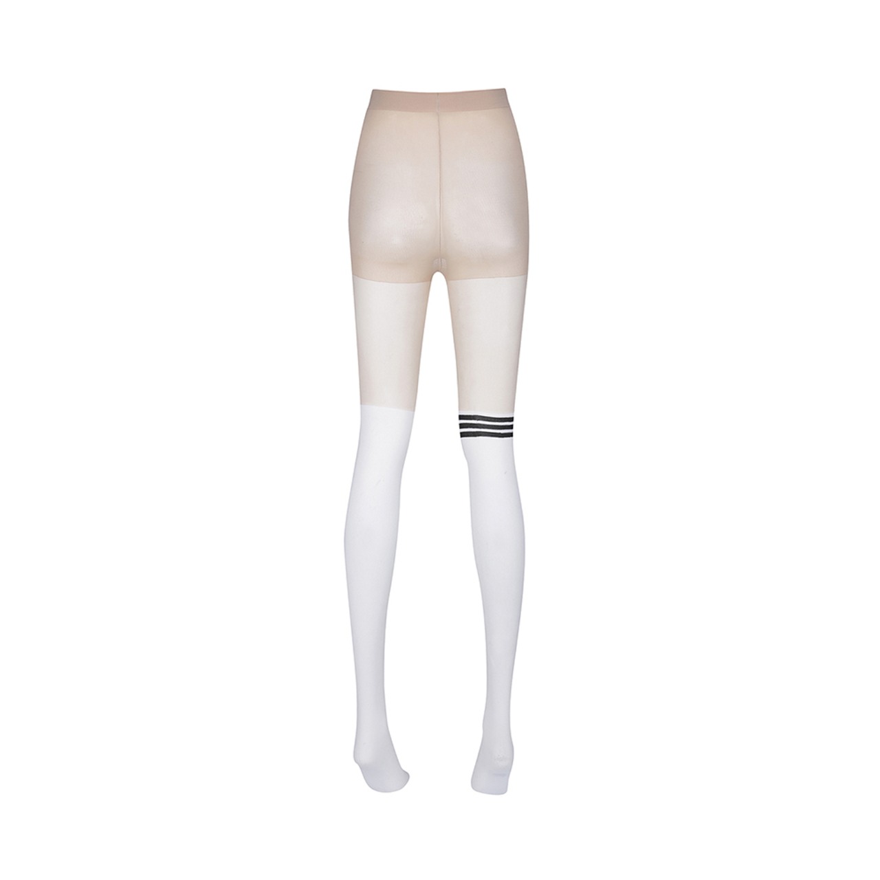 (W) TRIPLE LOGO COLOR BLOCK STOCKINGS [サイズ: F(AGDUUAC05WHF)] [カラー: WHITE]