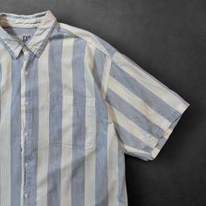 OLD GAP 90s USA製 stripe shirt S/S ストライプシャツ 古着