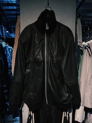 【D4C】90’s vintage stand neck design leather bomber jacket
