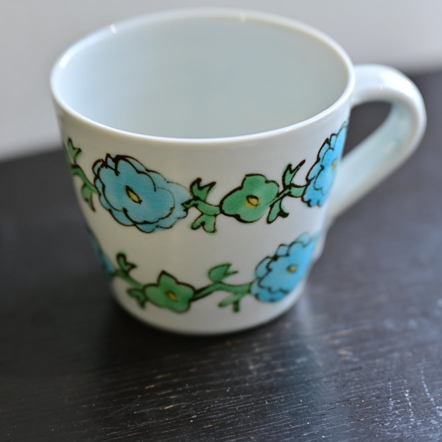 村田菜穂美作 オーレマグカップ 「水色花唐草」2104130001680 | casa