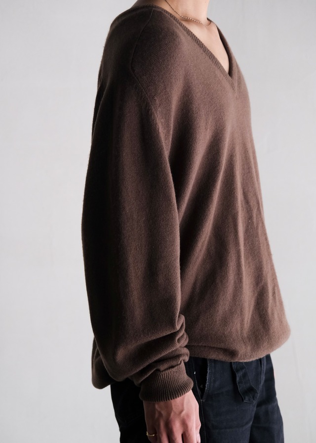 90's ARNYS PARIS split raglan sleeves pure cashmere v neck knit