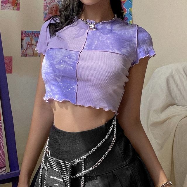 タイダイパッチワーククロップドTシャツ / 2カラー