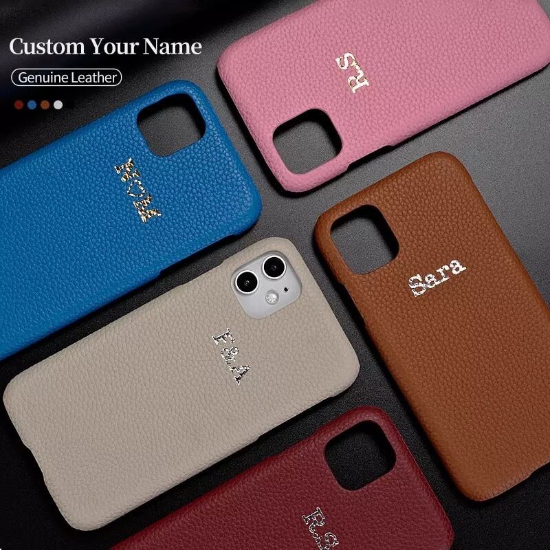 カスタム 名前入れ Iphoneケース イニシャル印字 Iphone全機種対応 本革 レザー Choice 31 レディースファッション通販