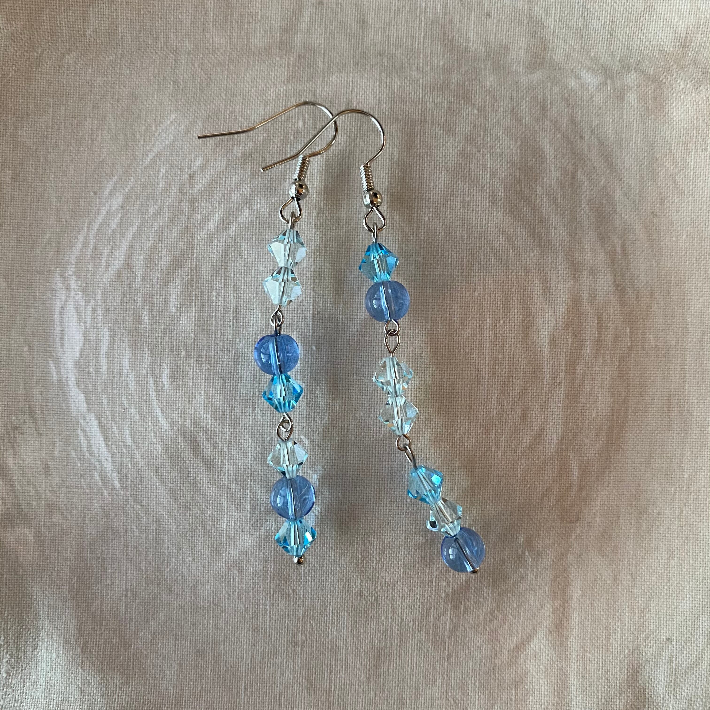 blue swarovski pierce & earring | pdami