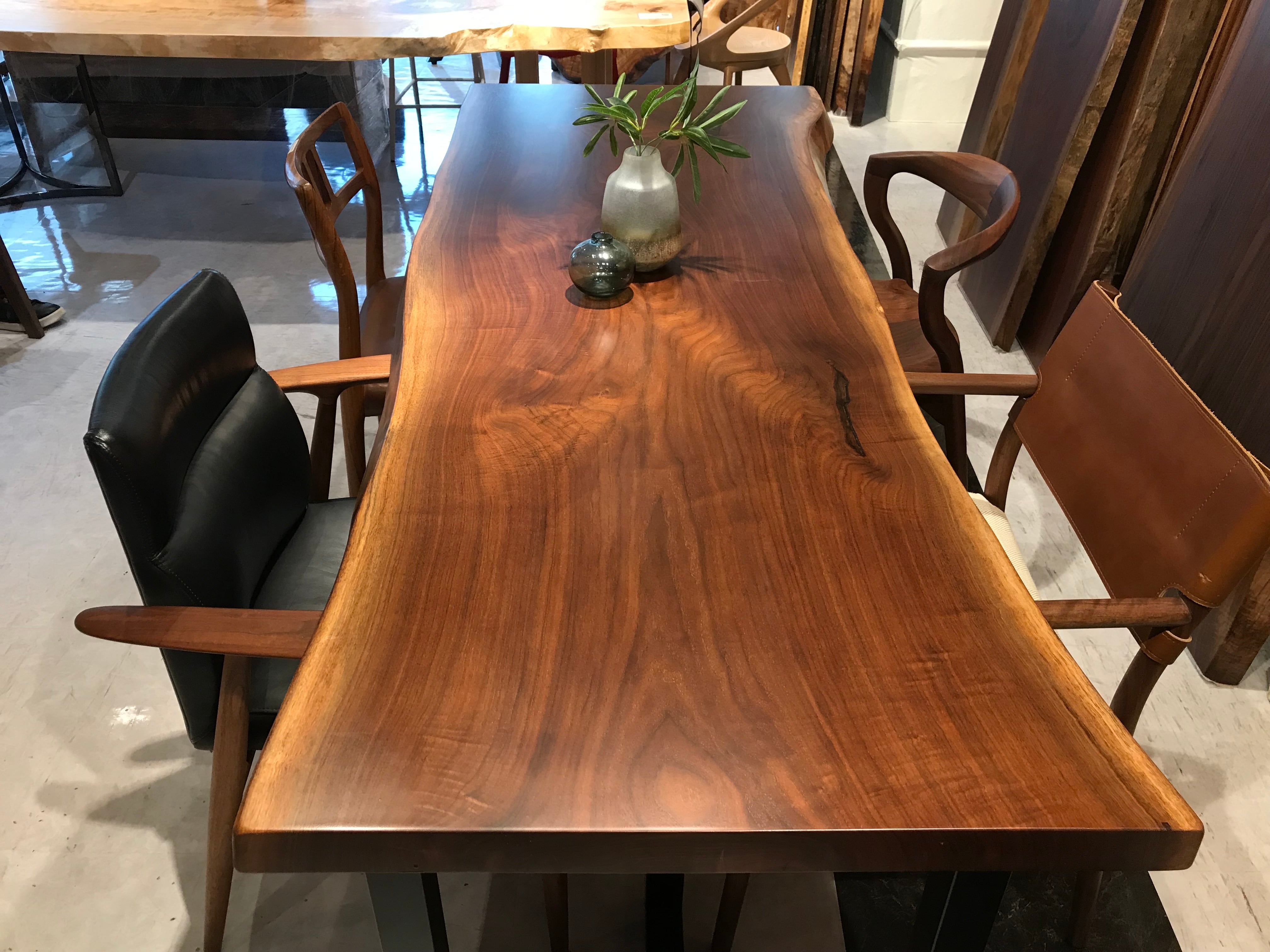 一枚板　ローテーブル　ウォールナット ウォールナット_1940×700-720-770×57_横浜元町店_テーブル天板/一枚板