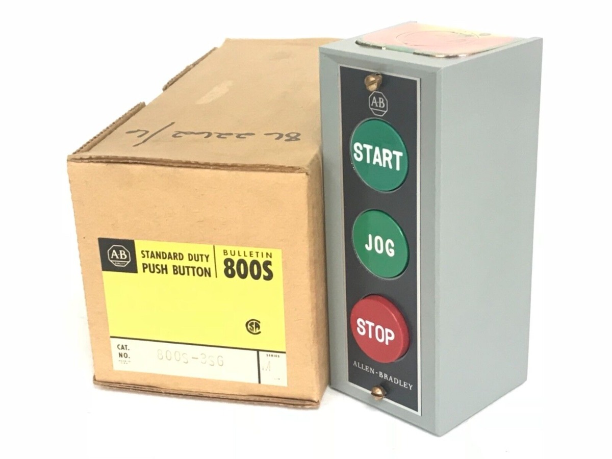 NIB ALLENBRADLEY 800S3SG SER. M STARTJOGSTOP PUSH BUTTON 800S3SG