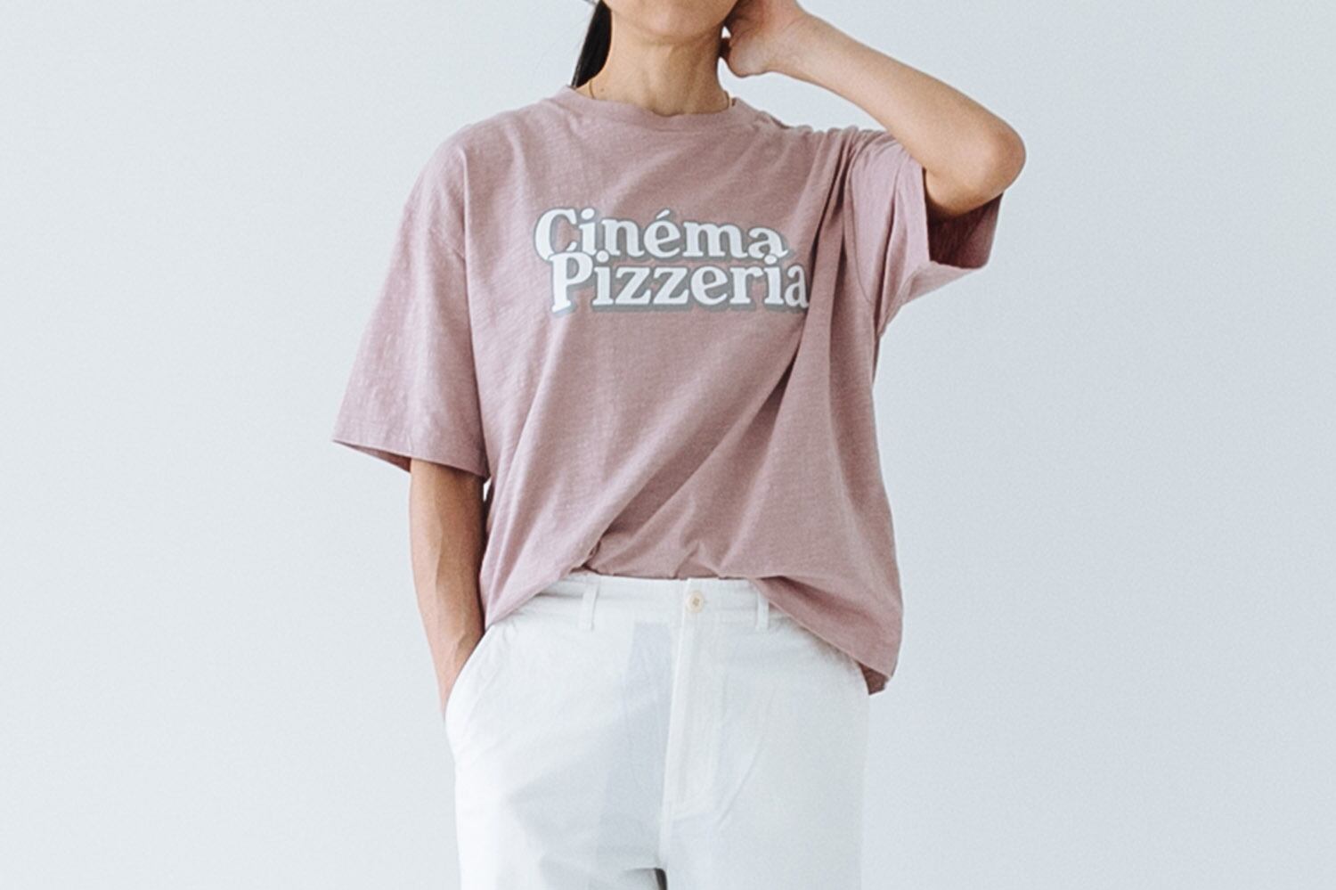 ソフトスラブ ショートスリーブプリントTEE "Cinema Pizzeria"