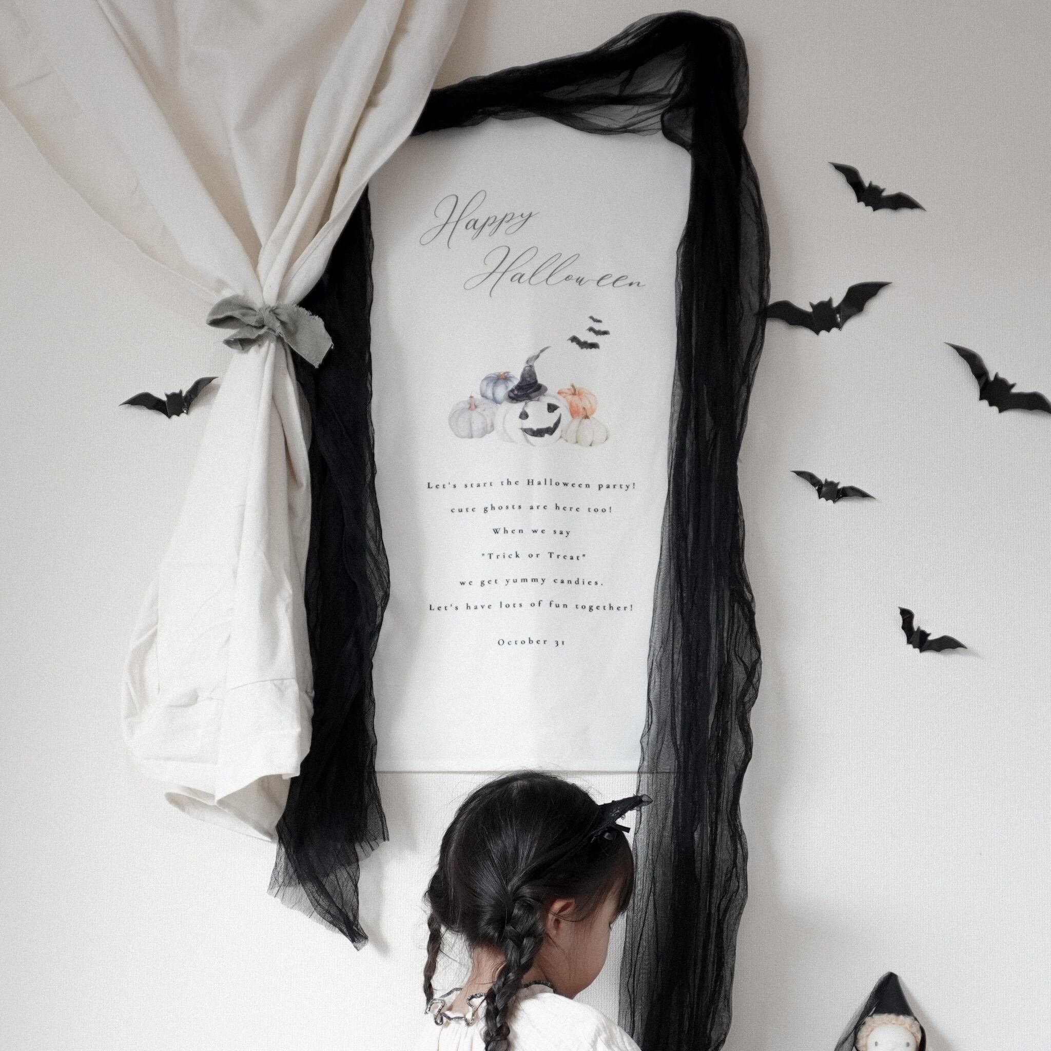 ハロウィンタペストリー飾りインテリア蜘の巣ブラックバタフライ黒蝶リアルパーティー 即納”Black Butterfly [4羽SET] : ハロウィン christmas