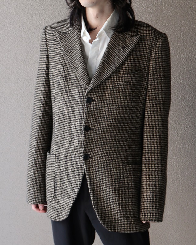 【Bottega Veneta】houndstooth wool tailored jacket