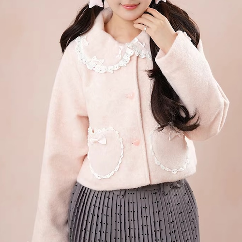 2色／ハートデザインレースジャケット ・74783