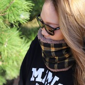 ROBIN NECK WARMER /タータンチェック(YELLOW)&ブラウンファー