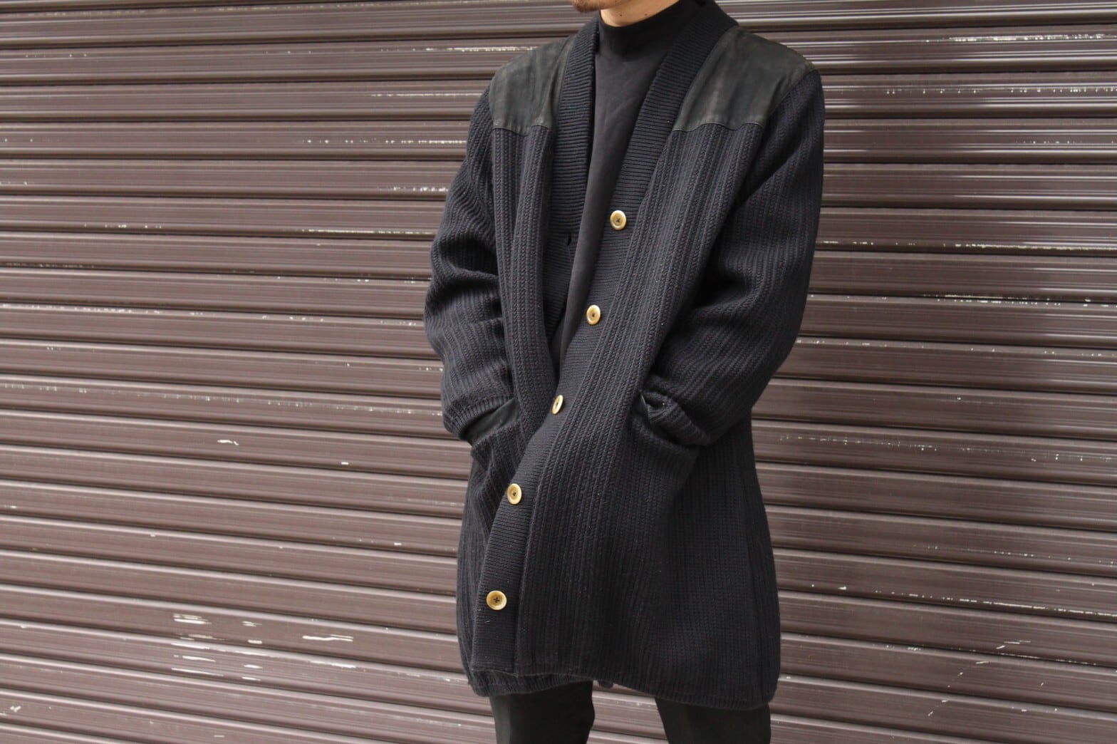 OLD MUNPER Long Knit Cardigan Spain製