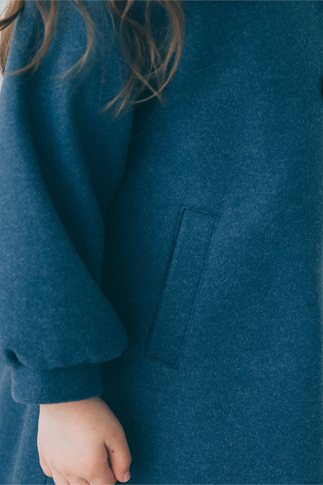 【90~110size】ヘムスカラップコート〈Blue〉