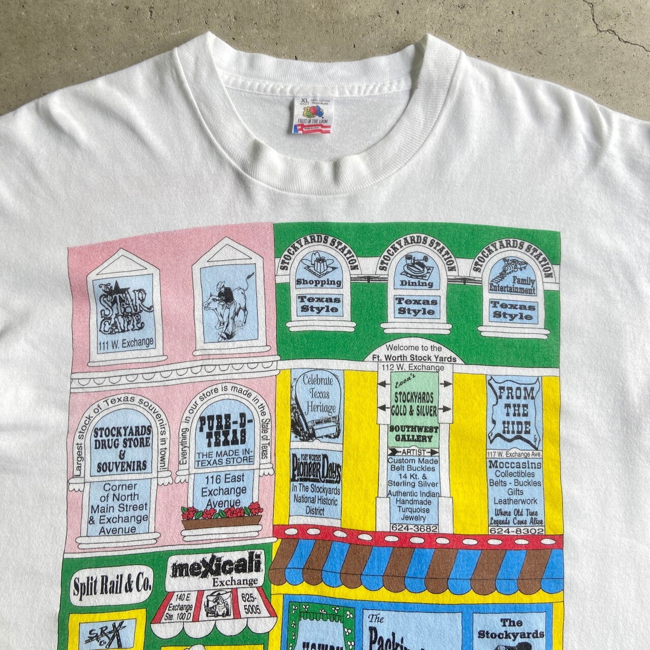 90年代 USA製 FORT WORTH STOCKYARDS アート スーベニア プリントT 