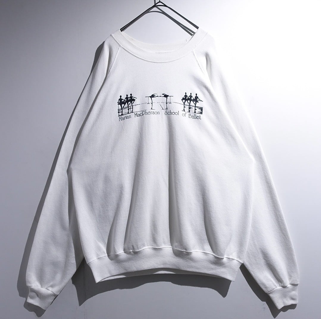 90s "Hanes" White Ballerina Silhouette Print Sweat