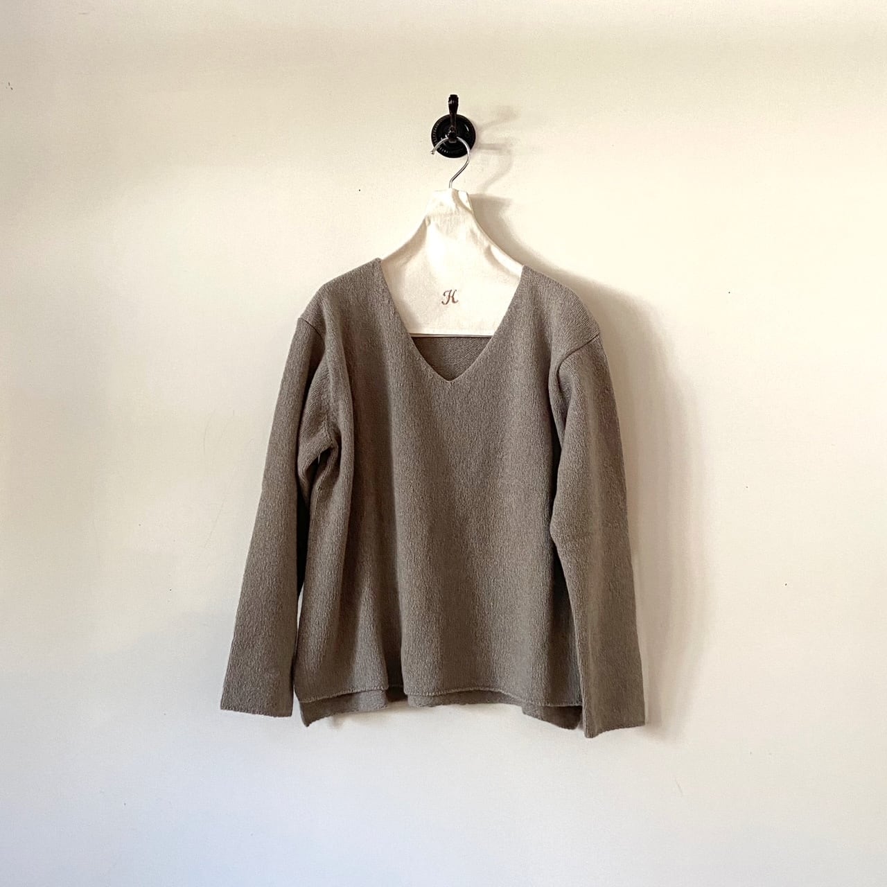 evam eva 　ウールシルクＶネックプルオーバー　wool silk v neck pullover