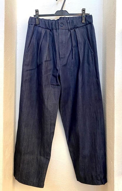 備後」12oz Red Selvedge Denim 2 Tuck Wide Easy Pants Dark Indigo