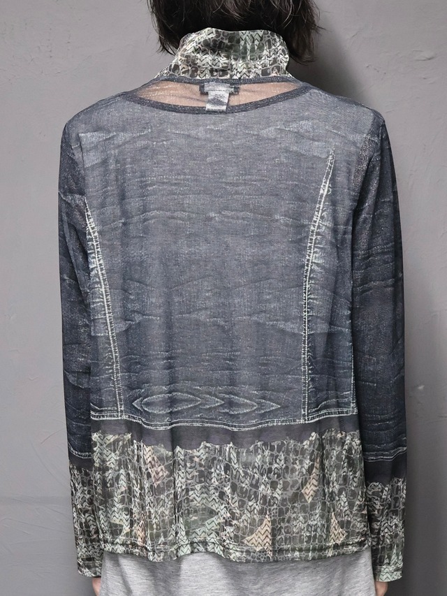 sheer zip up top