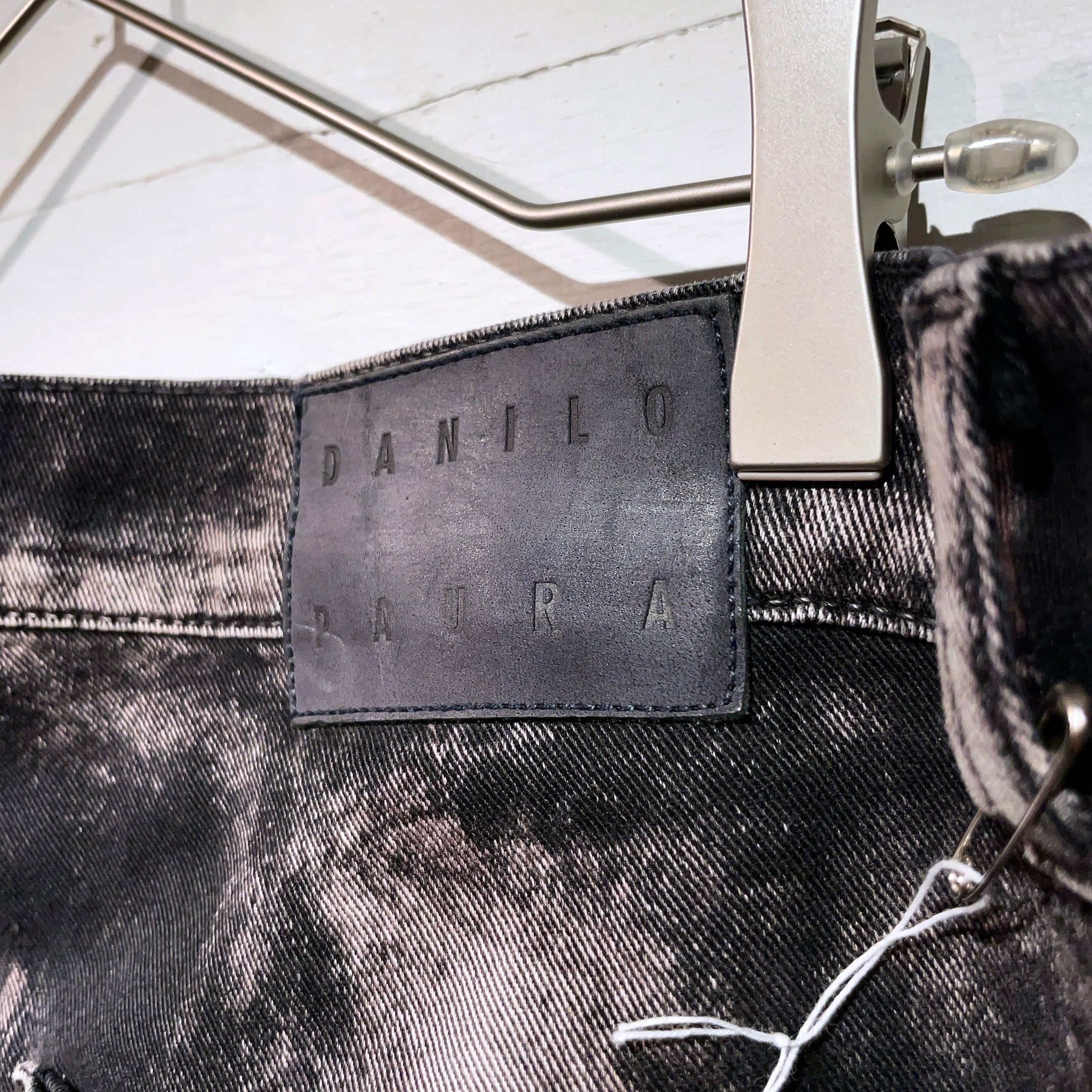 ” Danilo paura ” After-dyeing after decolorization straight pants (made in Italy)