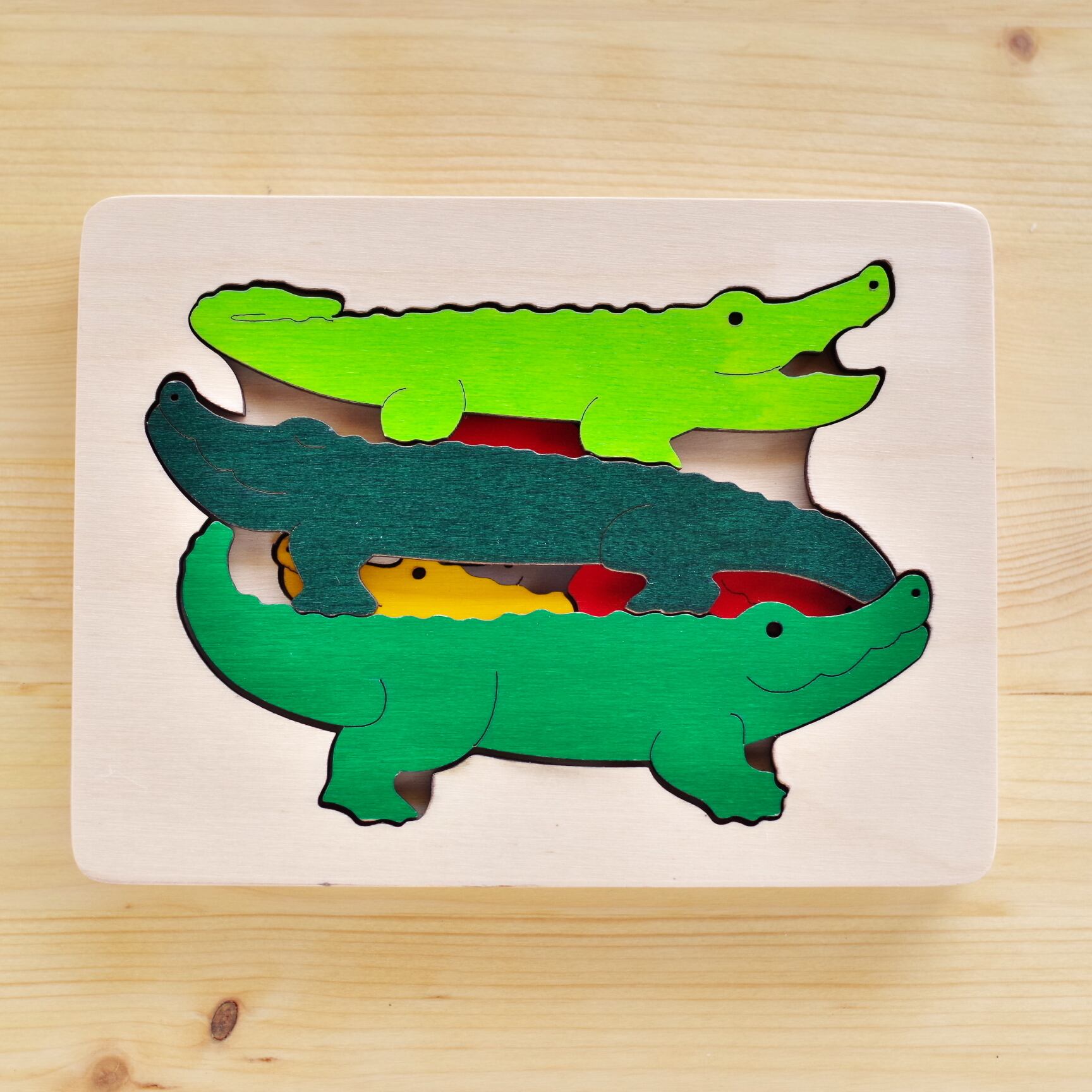 ジョージラック 3重パズル ワニ | 木のおもちゃ専門店 おもちゃ箱