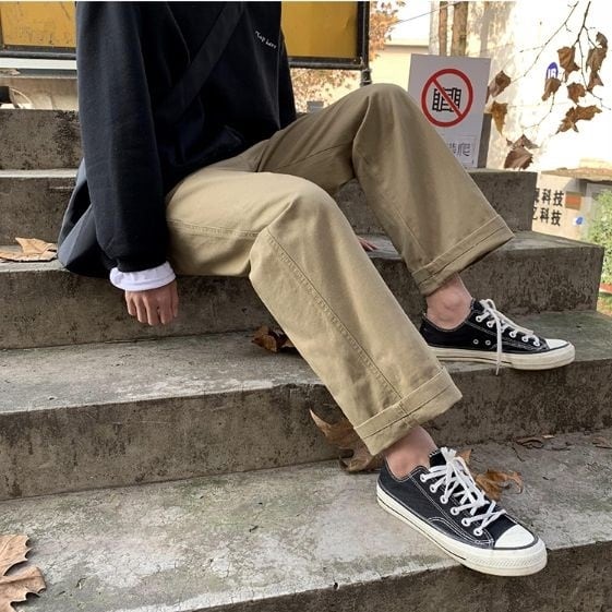 全3色 ストレートパンツ シンプル シック 大人 メンズ 無地