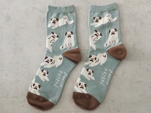 yukino textile socks 『PUGS』ブルー