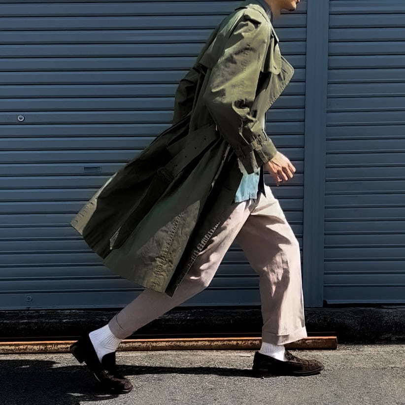 80-90s “BURBERRYS” trench coat cotton100% made in England 玉虫色