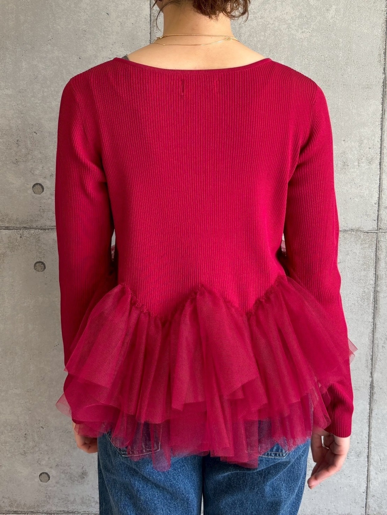 ロージー　Rosiee　R751238  袖チュールリブKnit