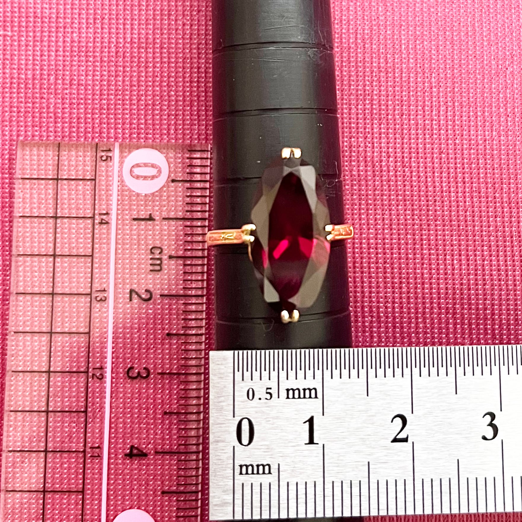 昭和ジュエリー 赤黒石 リング K18 ヴィンテージ 昭和レトロ