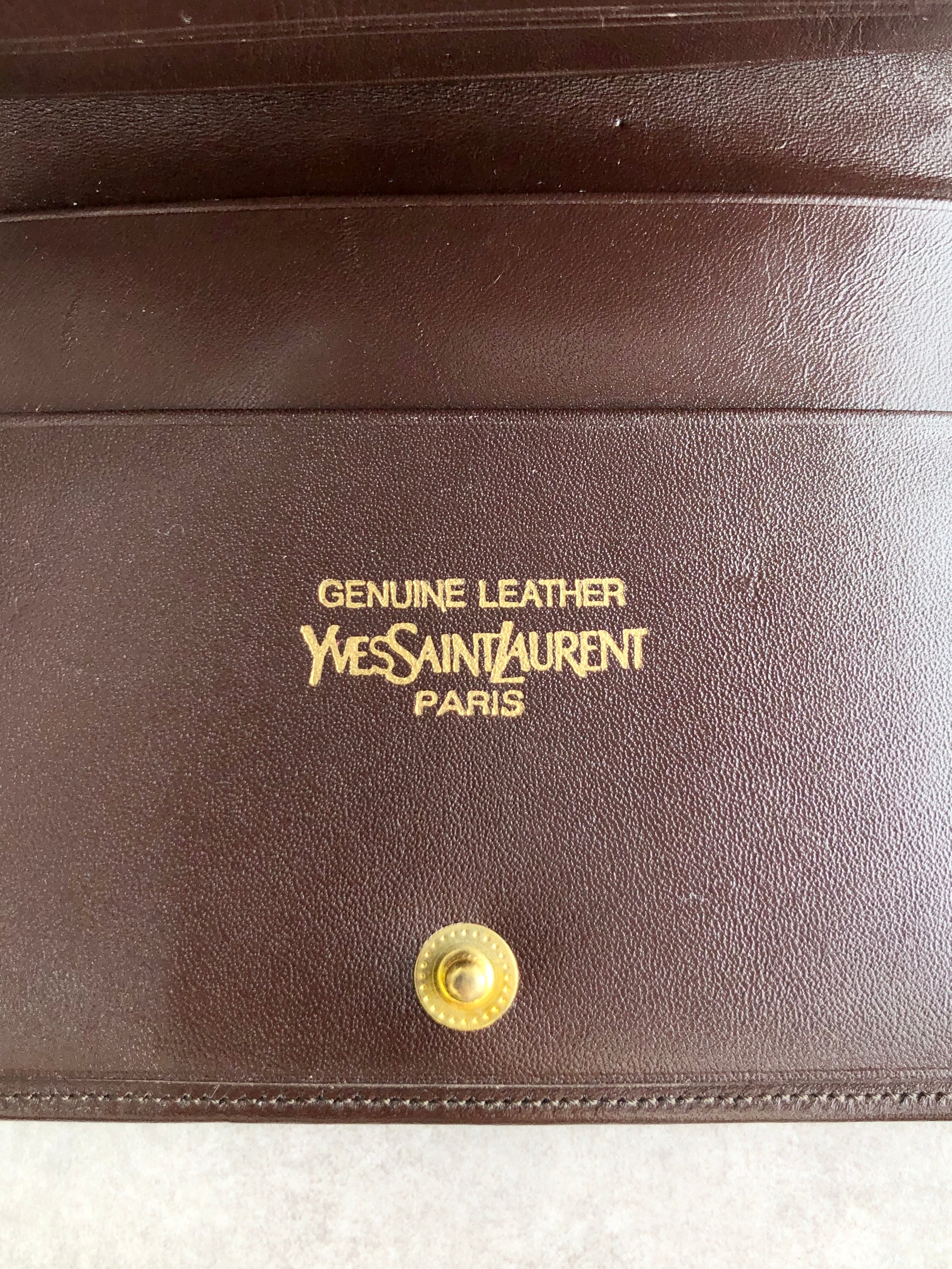 Yves Saint Laurent イヴ・サンローラン 財布 ブラウン YSL レザー