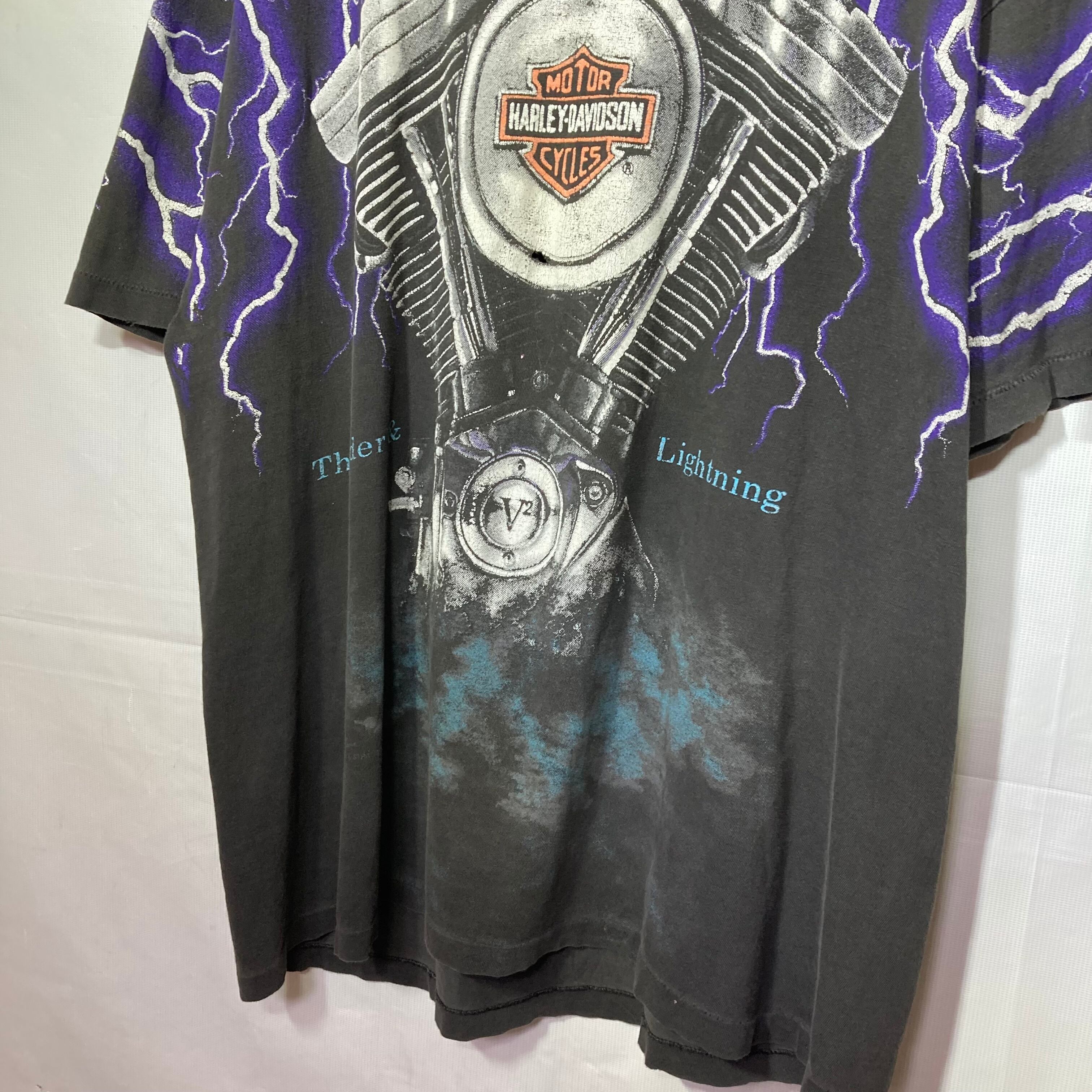希少 90s Harley Davidson サンダー ライトニング Tシャツ ハーレー
