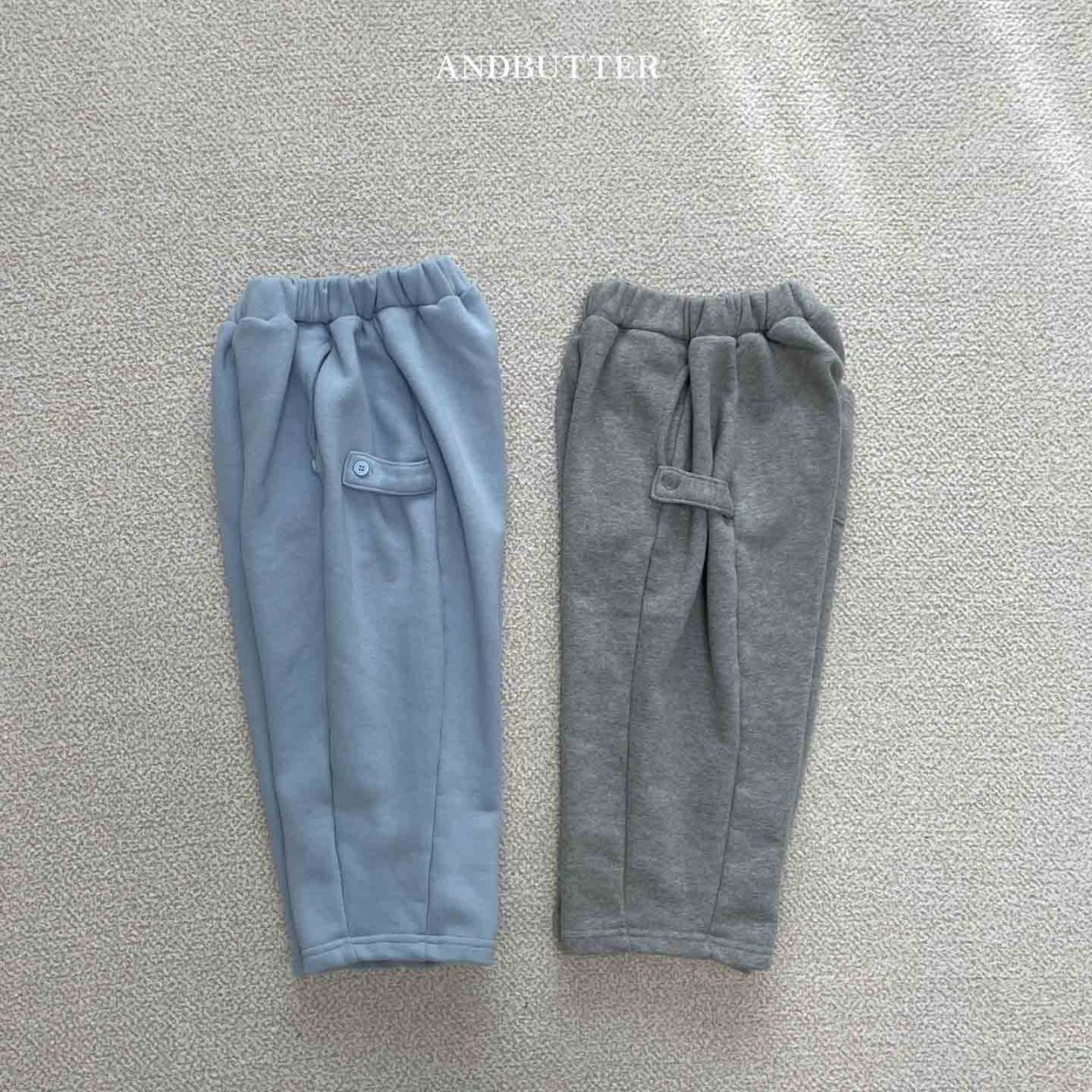 【and butter】ボタンワイドスウェットパンツ グレー 130cm - 6