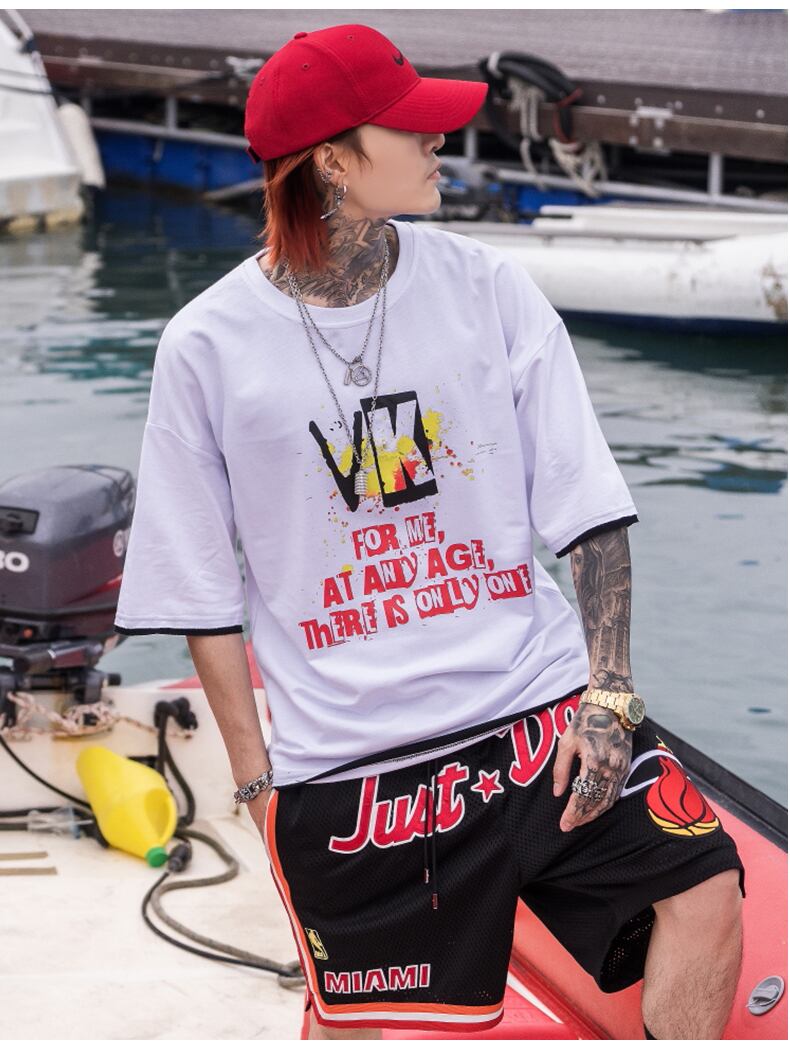 全2色 Tシャツ カットソー プリント カジュアル ストリート 