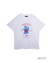 HAPPYスカルプリントベーシックTシャツ (WHITE) CQ-46096