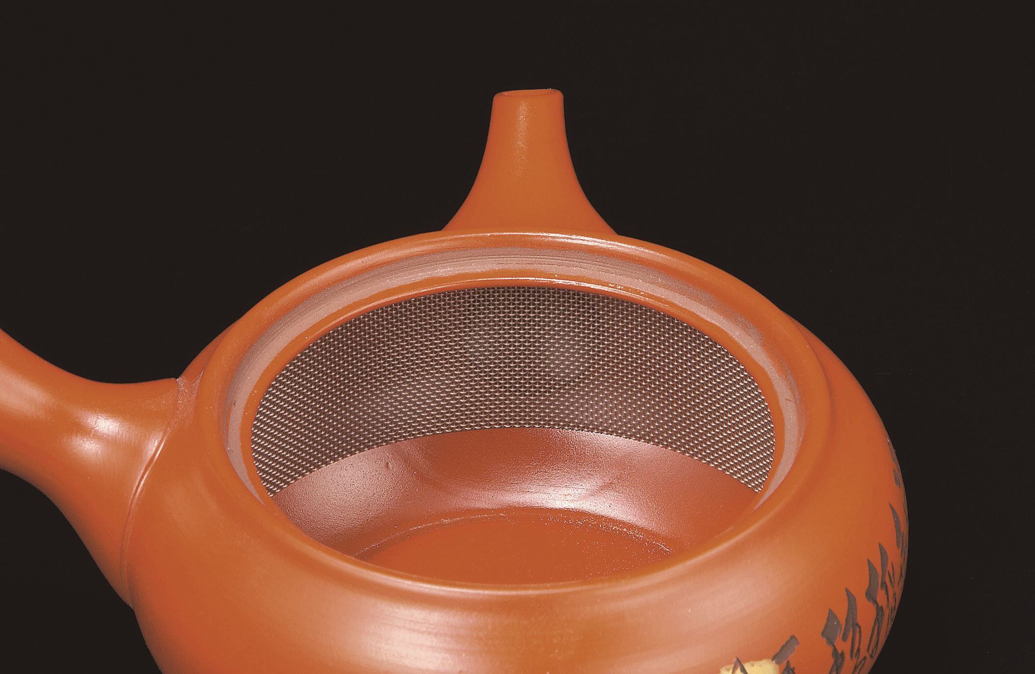 Y526【常滑焼】柏陽平丸中水色ライン急須 | ヤマキイカイのネットショップ