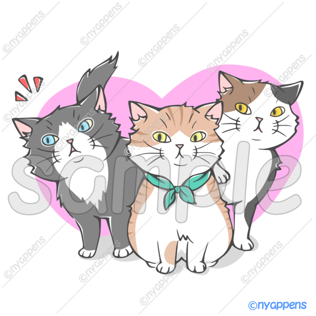 【商用利用OK】手書き猫イラスト＜L14＞なになに？