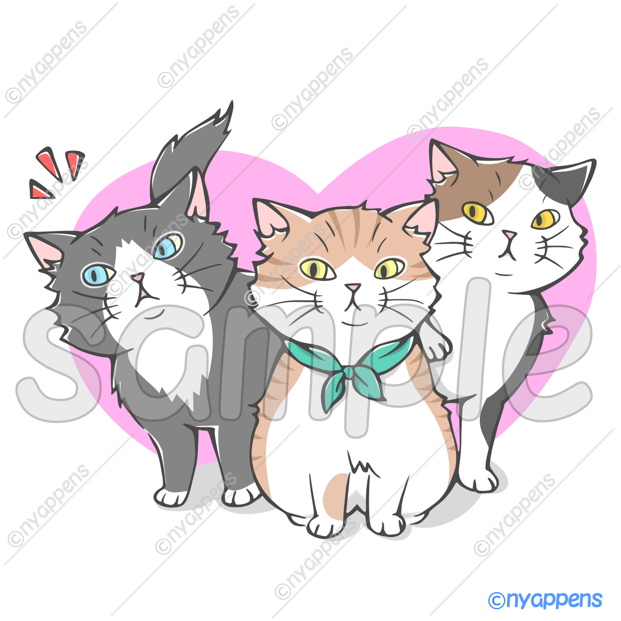 【商用利用OK】手書き猫イラスト＜L14＞なになに？