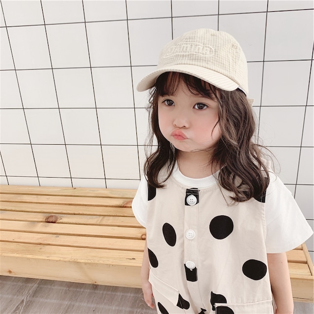 予約商品 韓国 子ども服 おしゃれ 安い 通販 かわいい 姉妹 兄弟 お揃いキッズ ベビー服 オーバーオール ドット柄 水玉 ズボン 子供服 サロペット カジュアル 男の子 女の子 赤ちゃん ジュニア おそろい 洋服 オシャレ 80cm 90cm 100cm 110cm 1cm 90 2点セットベージュ