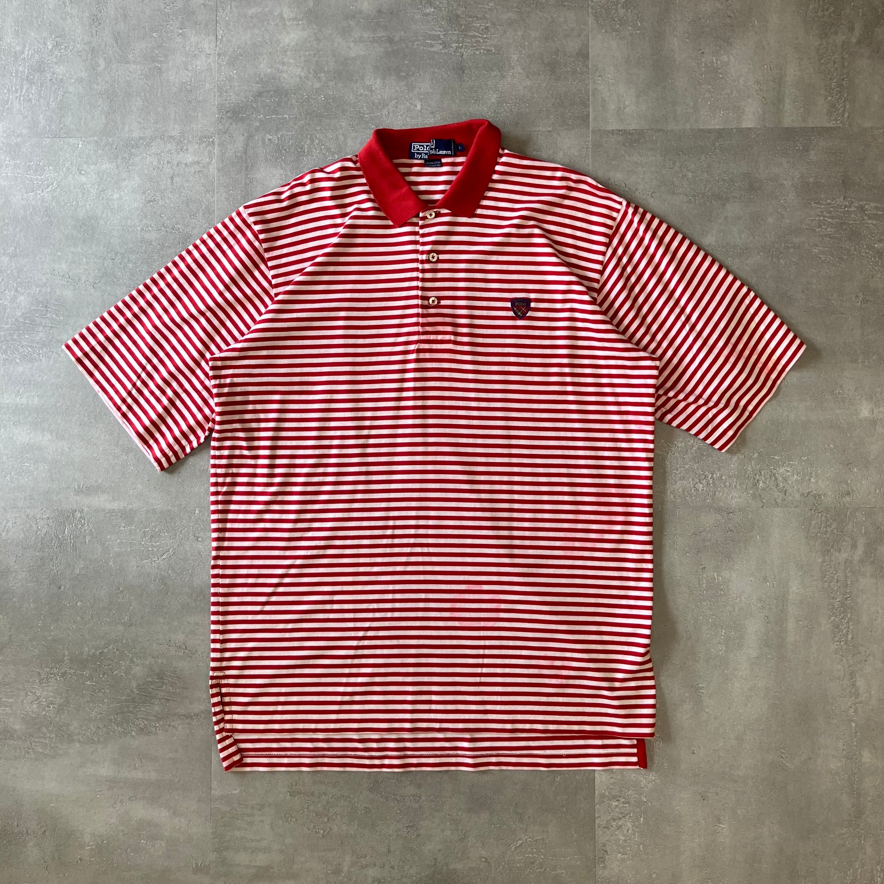 POLO Ralph Lauren ポロラルフローレン 90s ポロシャツ ボーダー L No.2543
