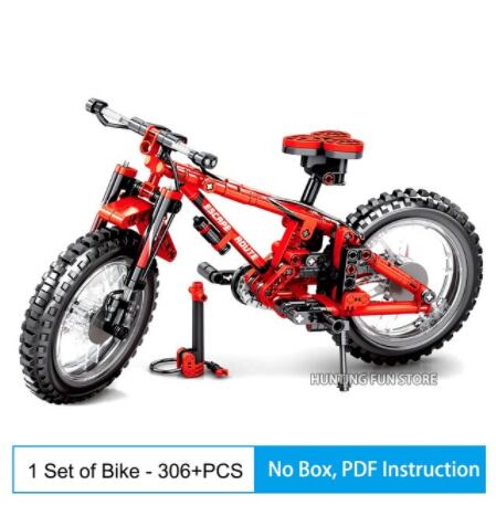 レゴ互換】 マウンテンバイク 赤 テクニック 自転車 レッド 【男の子 