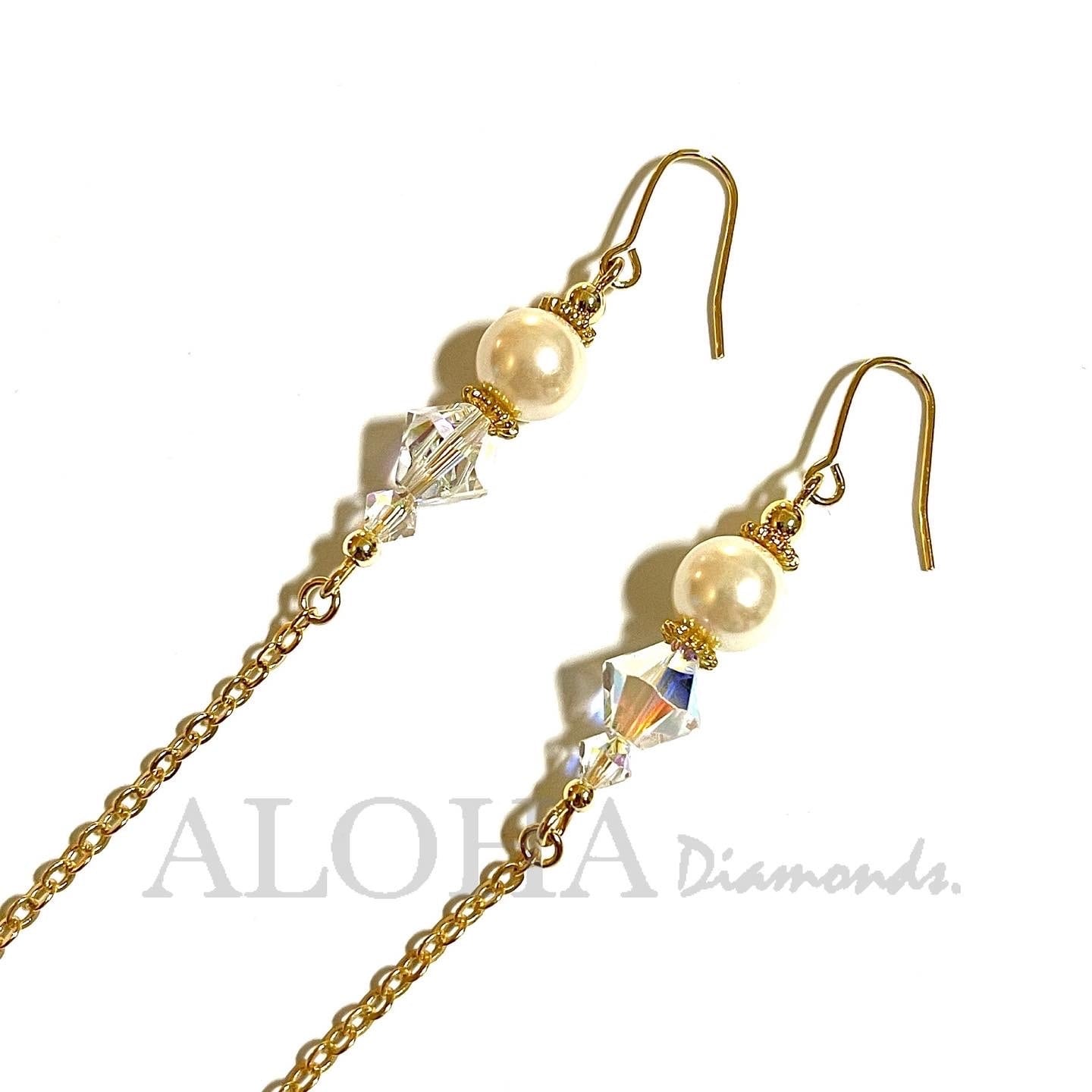 ▲ ▲ ▲Crystal Night▲ ▲ ▲ゴールド/ピアネックレス