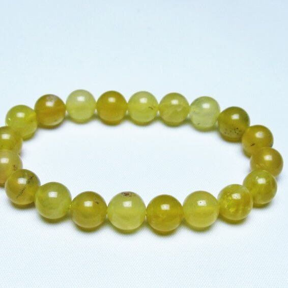 オパール ブレスレット 10mm イエローオパール コモンオパール 一点物 メール便可 [M便 1/10] 111-48692