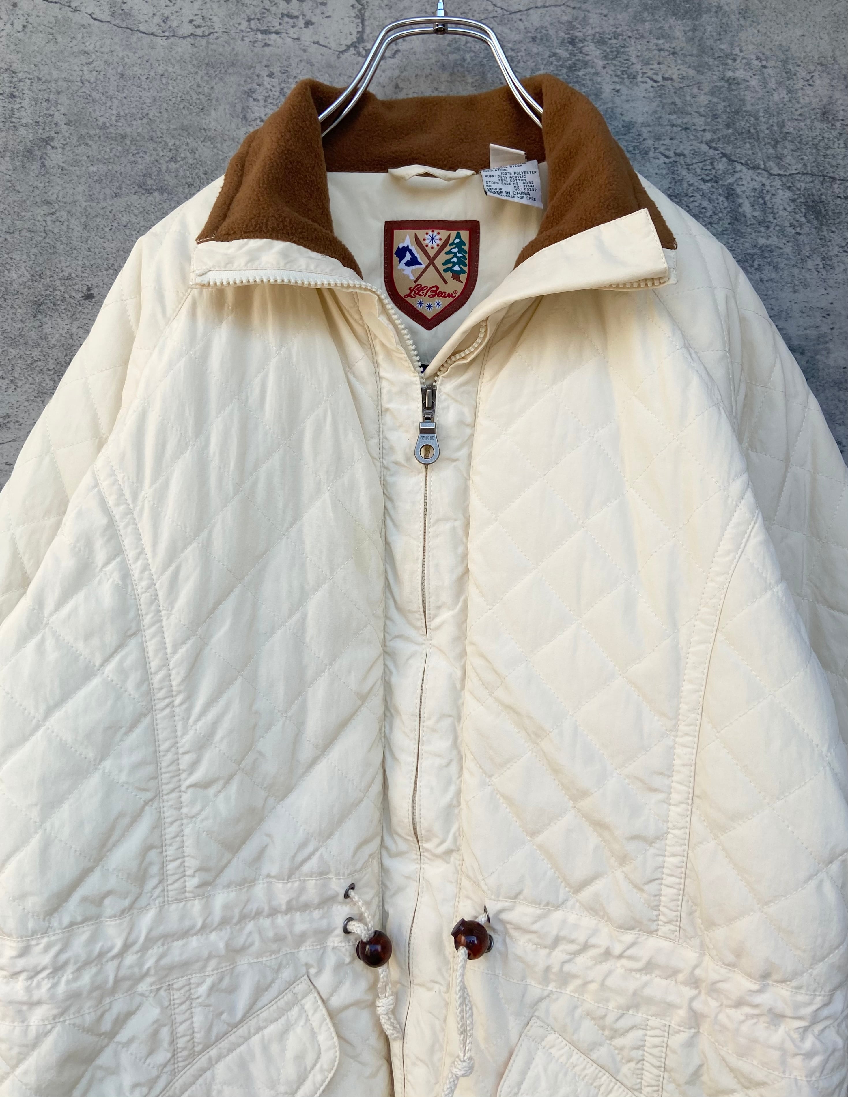 北欧 L.L.Bean エルエルビーン 白 中綿 キルティングジャケット 裏地総柄