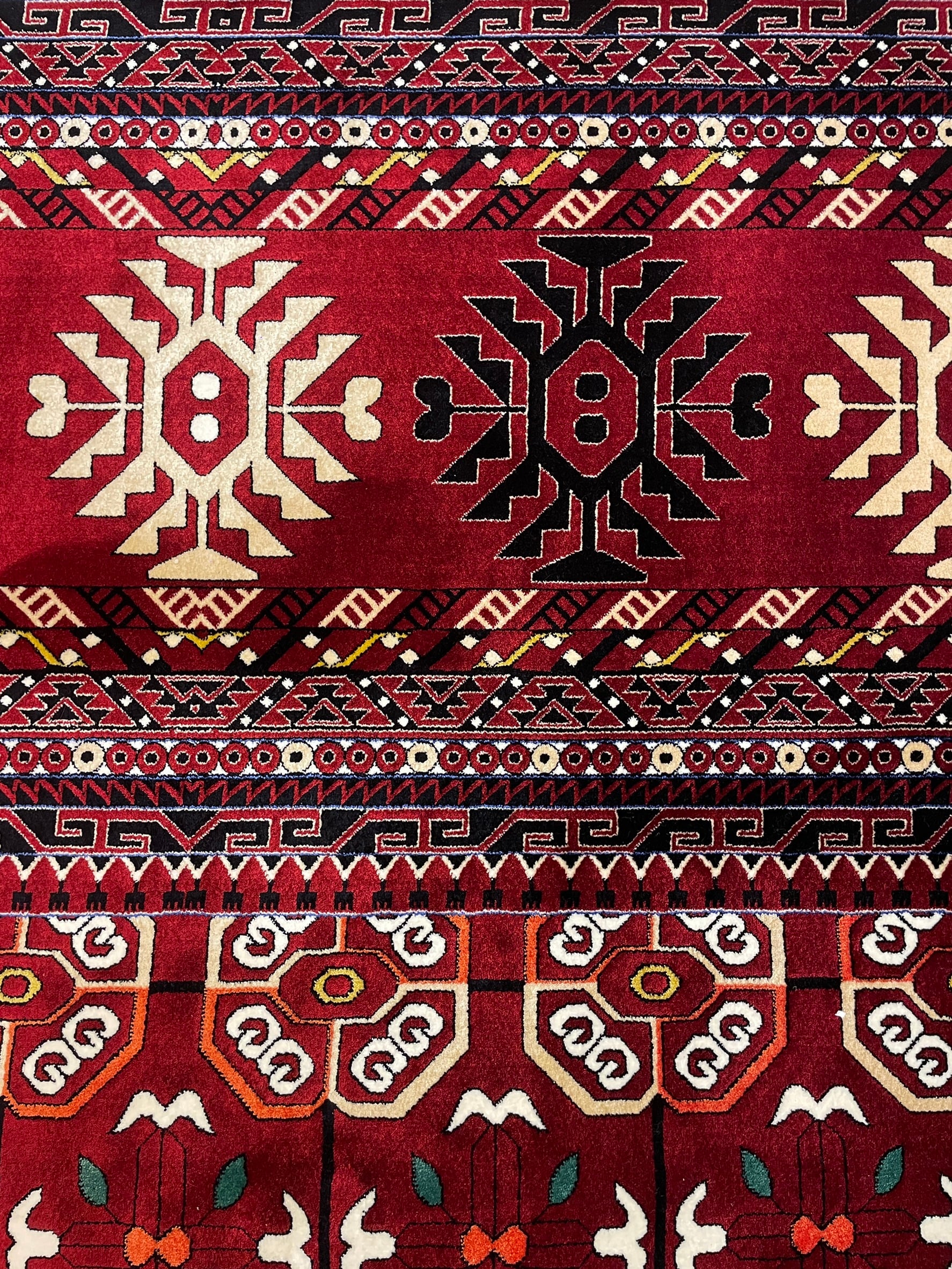 バンブーシルク絨毯　レッド色　250×350cm バンブーシルク絨毯 レッド色 250×350cm ラグ・カーペット